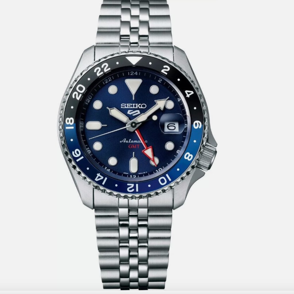 Seiko Mens Super Sport 42mm Gmt Automatic Watch 100 Meter Blue Dial